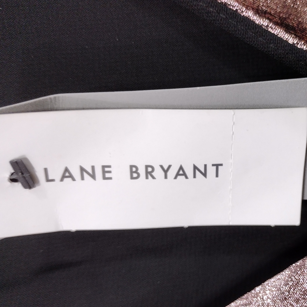 NWT Lane Bryant Blouson-Sleeve Surplice Metallic Midi Dress Women's 22/24 Rose - Picture 10 of 14